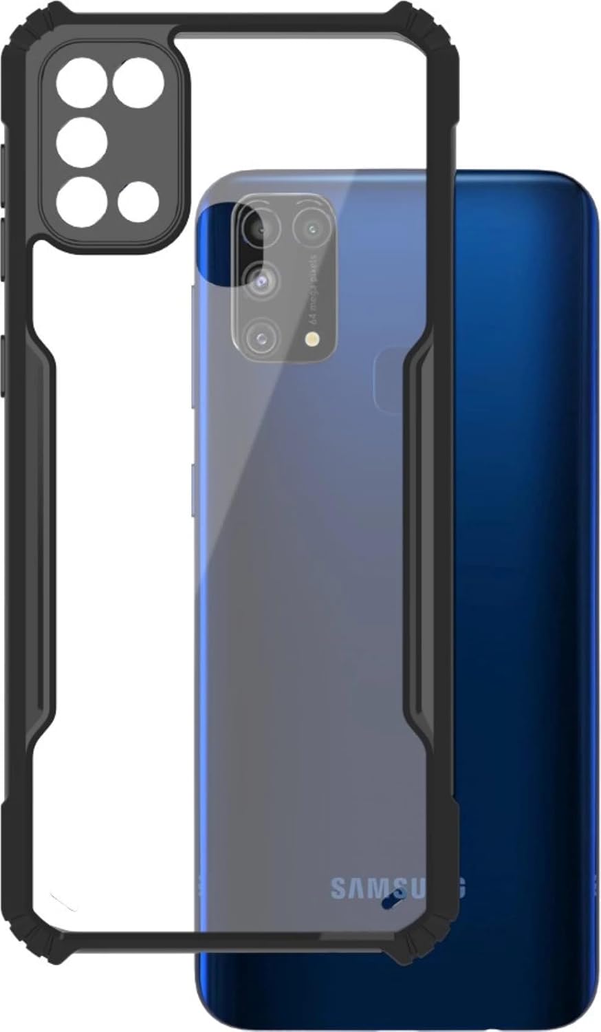 SHINESTAR Back Cover for Samsung Galaxy M31 / F41 / M31 Prime | Ultra Slim 360° Shockproof Transparent Case with Black Bumper | Crystal Clear Soft TPU Protective Cover