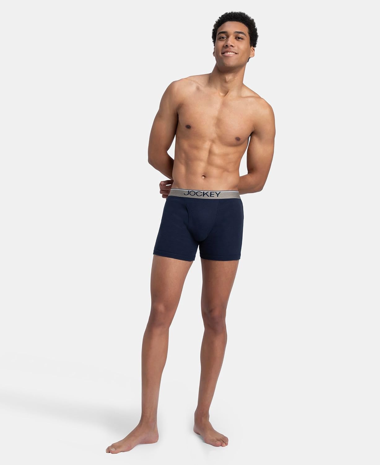 Jockey 8009 Men's Super Combed Cotton Rib Solid Boxer Brief with Ultrasoft Waistband (Pack of 3)