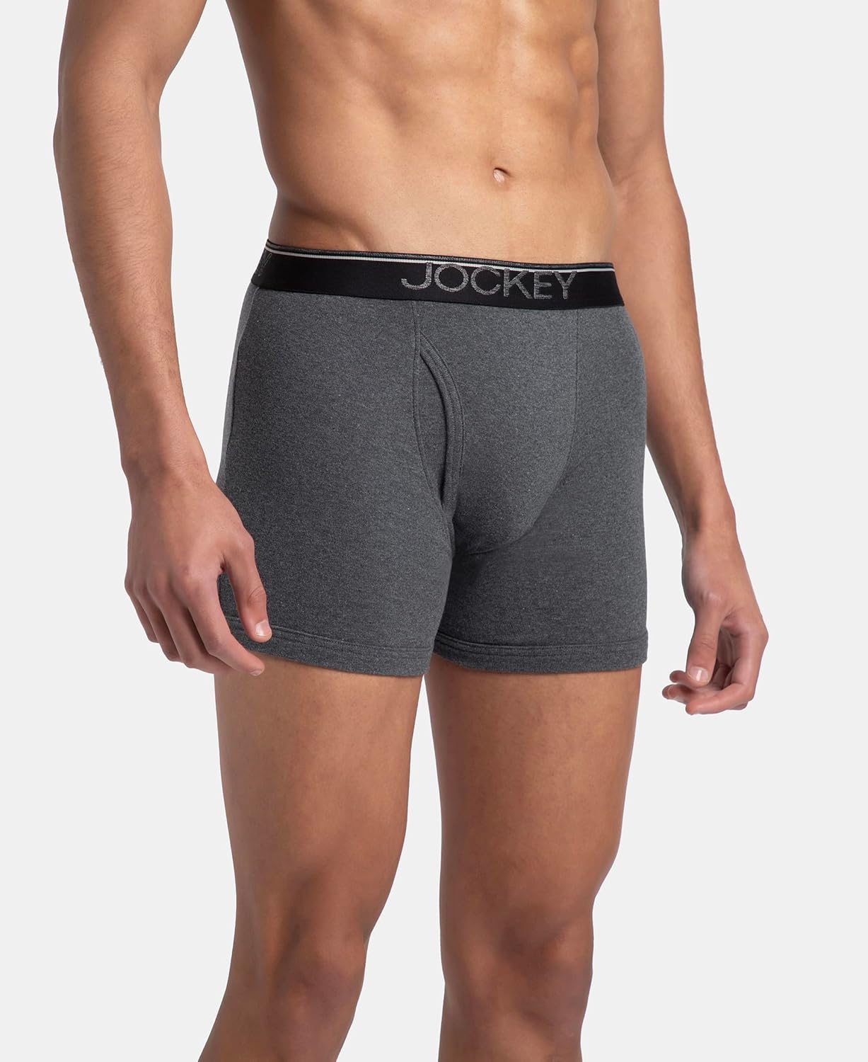 Jockey 8009 Men's Super Combed Cotton Rib Solid Boxer Brief with Ultrasoft Waistband (Pack of 3)