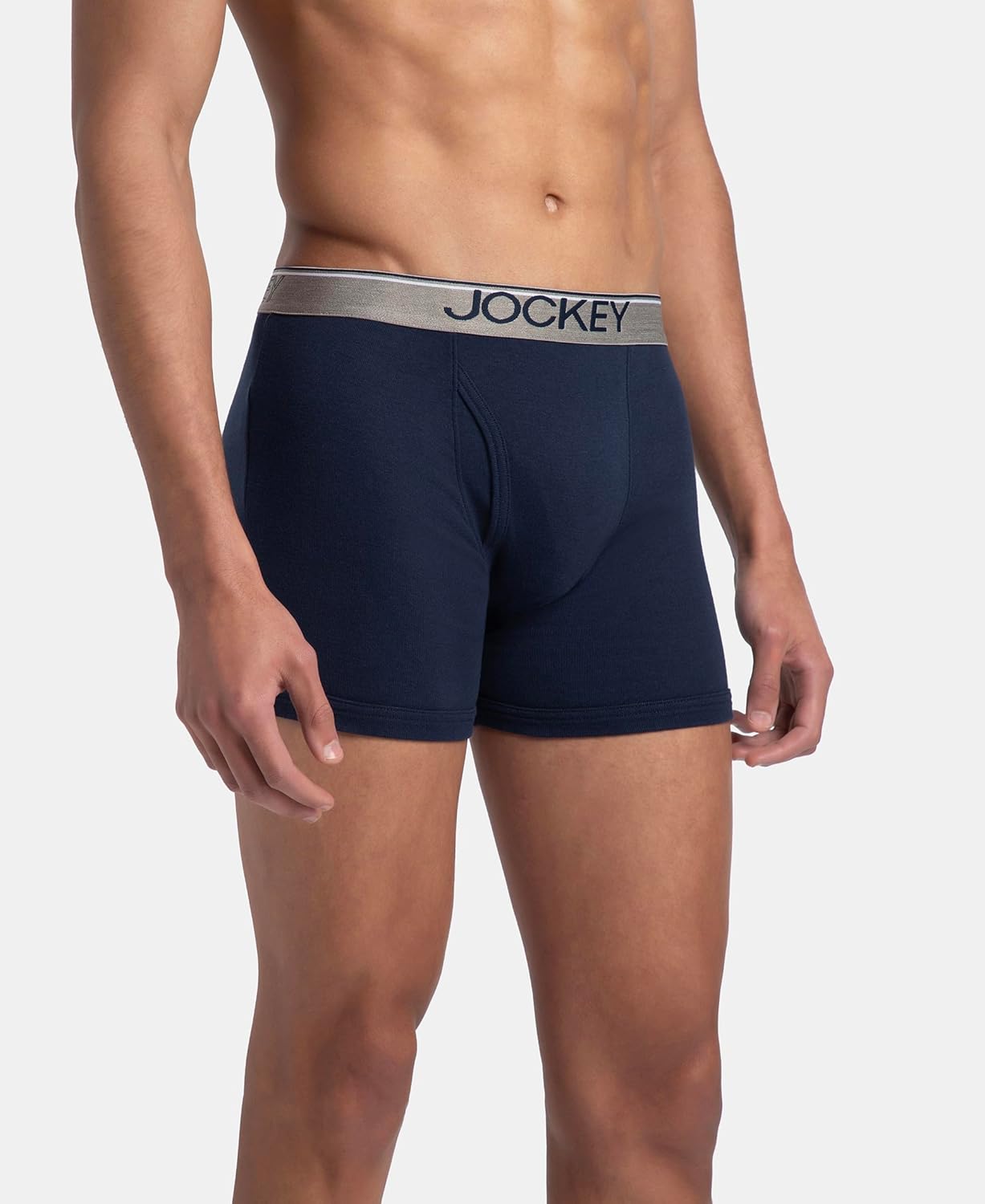 Jockey 8009 Men's Super Combed Cotton Rib Solid Boxer Brief with Ultrasoft Waistband (Pack of 3)