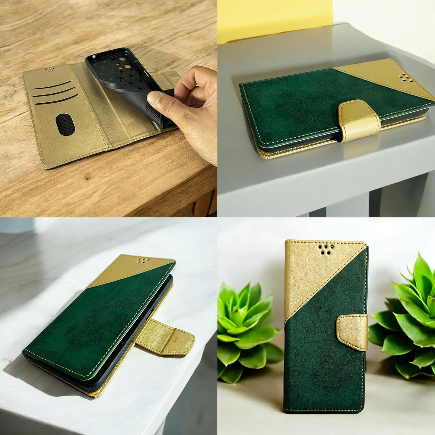 SBMS Flip Cover for Samsung Galaxy M36 5G / Samsung Galaxy F36 5G Back Cover Case with Magnatic Closure | Inbuilt Stand | Card & Money Pocket (MultiGreen)