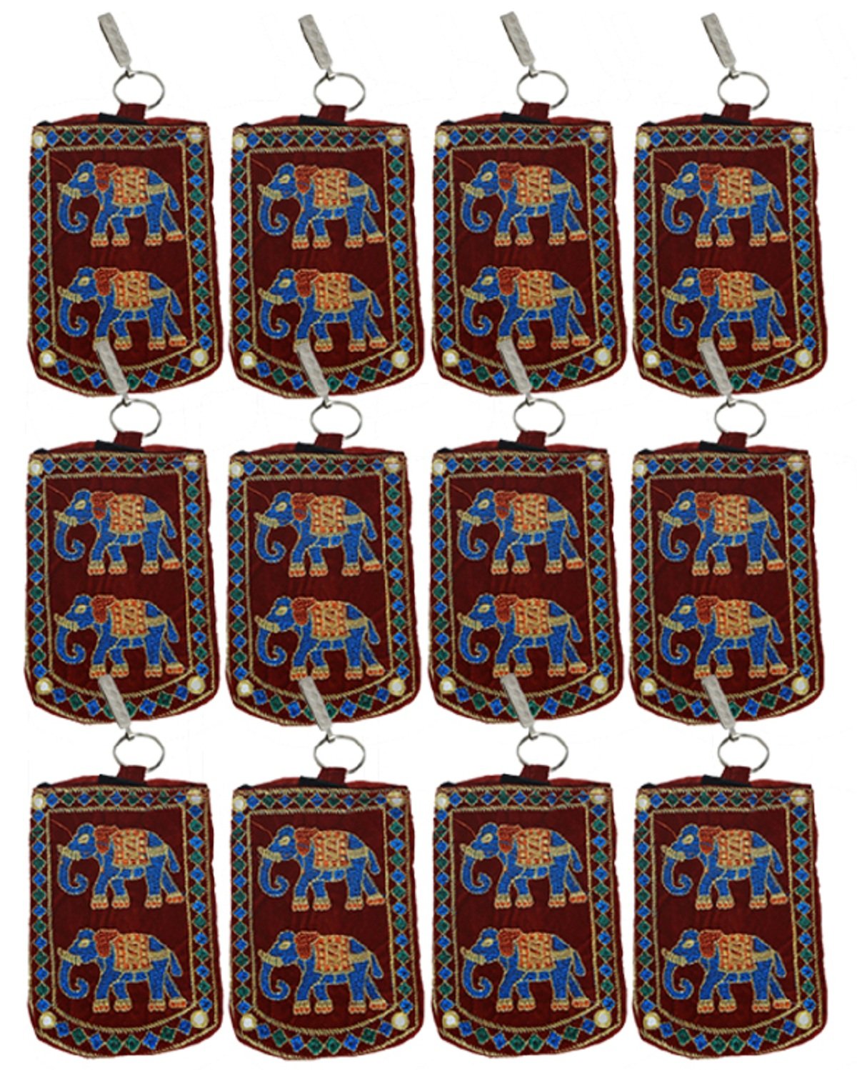 Kuber Industries Mobile Cover | Mobile Cover with Saree Hook | Mobile Bag Pouch for Woman | Wedding Mobile Cover | Embroided Velvet Mobile Cover | Pack of 2 | Assorted