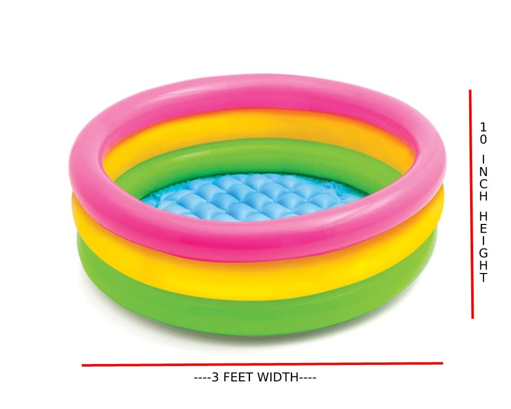 Toyshine 3 Feet Inflatable Kids Pool Bath Pool Tub, Summer Water Fun Bathing Tub Toy for Kids - 34x 10 Inches