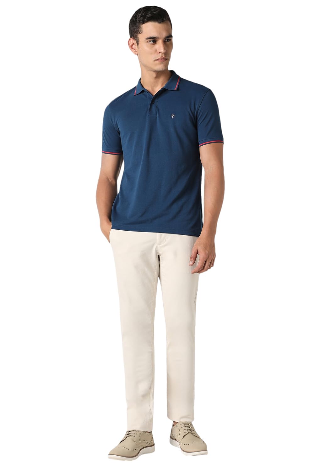 Van Heusen Men's Cotton Solid Regular Fit T-Shirt
