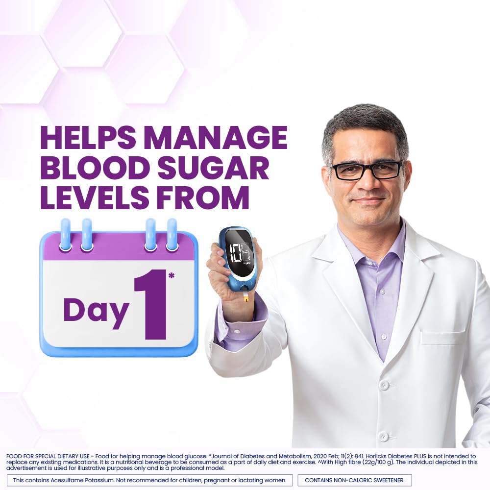 Horlicks Diabetes Plus, Vanilla, 400g | Helps Manage Blood Sugar | Starts working from Day 1