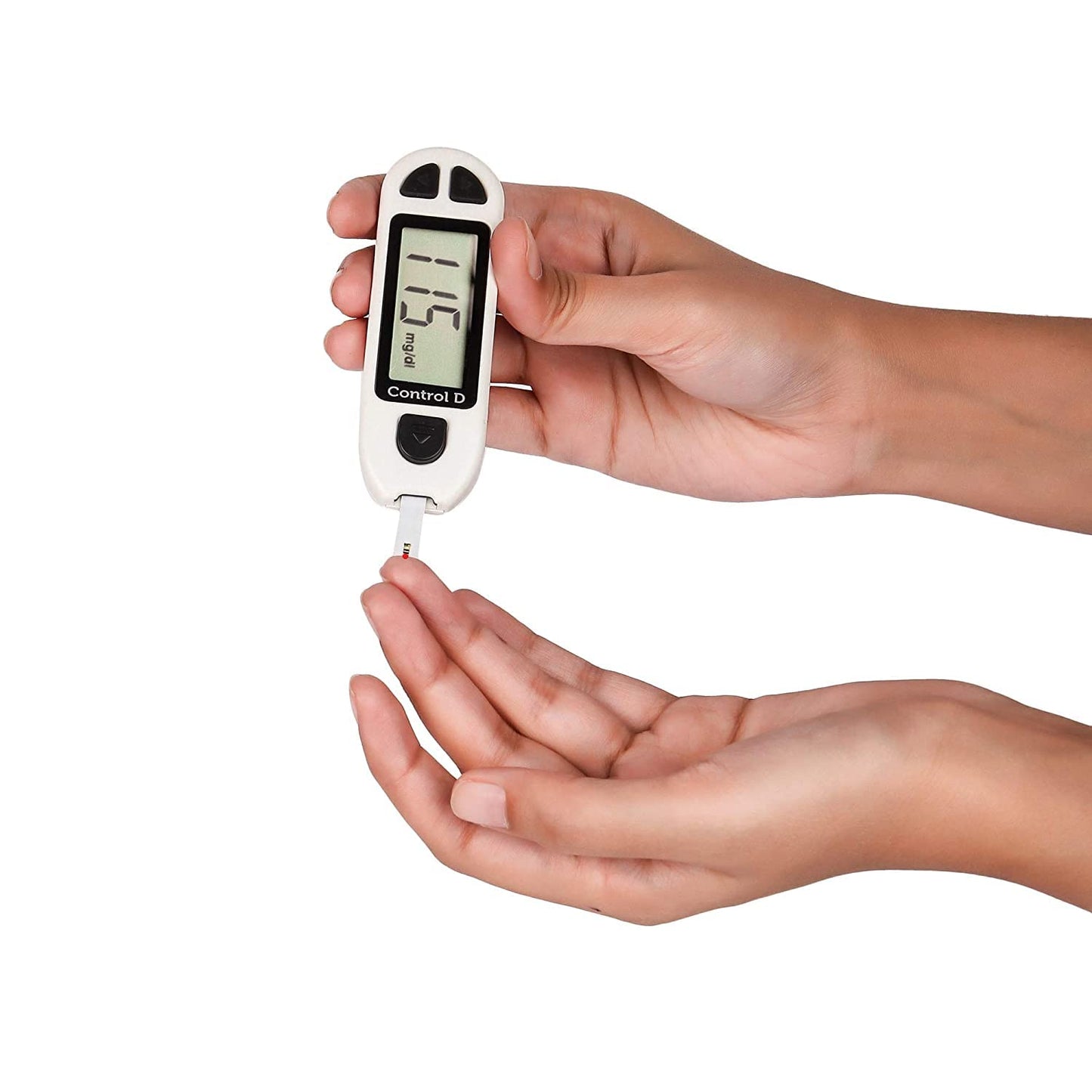 Control D Blood Glucose Sugar Testing Monitor with 10 Strips | Glucometer (White)