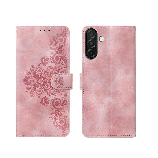 amazon basics Samsung Galaxy A26 5G Flip Cover | Card Pockets Wallet & Stand | Flip Cover for Samsung Galaxy A26 5G (Pink Flower)