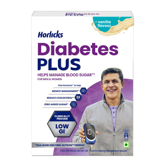 Horlicks Diabetes Plus, Vanilla, 400g | Helps Manage Blood Sugar | Starts working from Day 1