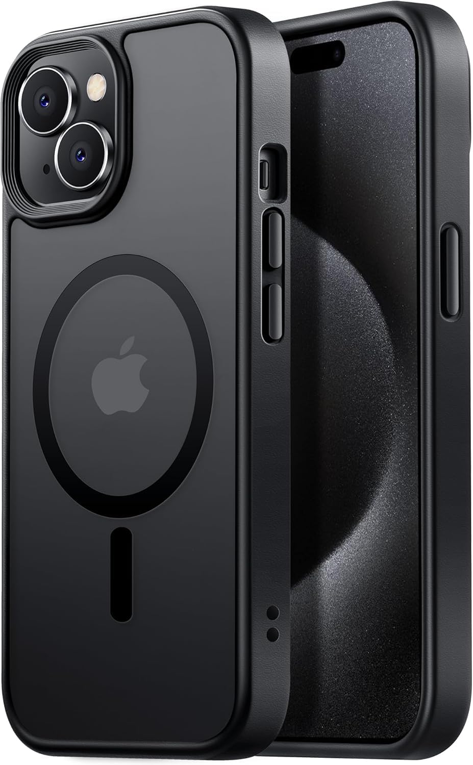 Sounce Shockproof Superior Drop Protection Cover Scratch Resistant Case Premium Armor Magsafe Designed Shield Strong Megnetic Adsorption with Polycarbonate Protection for iPhone 14/13 [Matte Black]