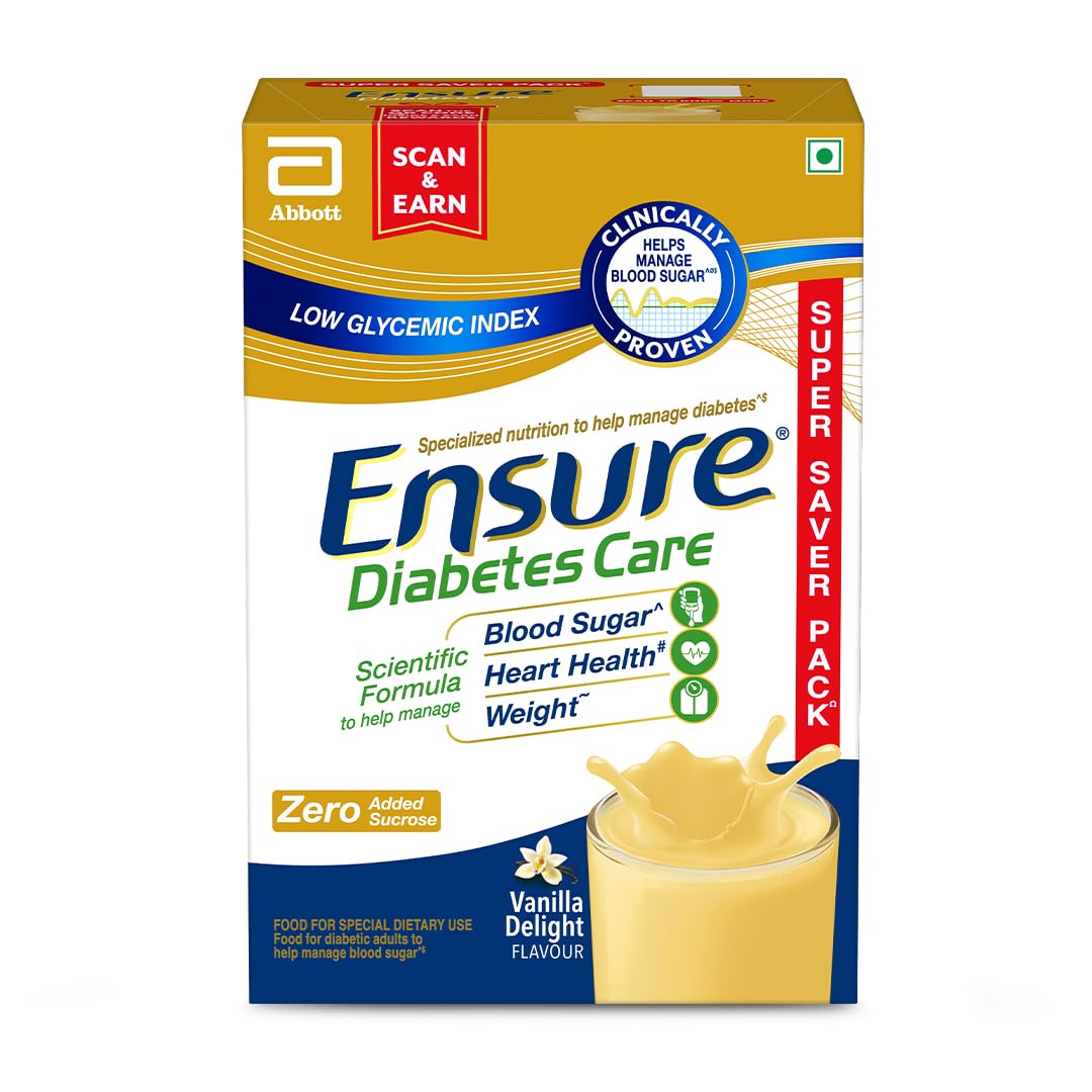 Ensure Diabetes Care Vanilla 375g Powder with High Fiber, Protein & 36 Nutrients | Helps Manage Blood Sugar Levels in 4 weeks