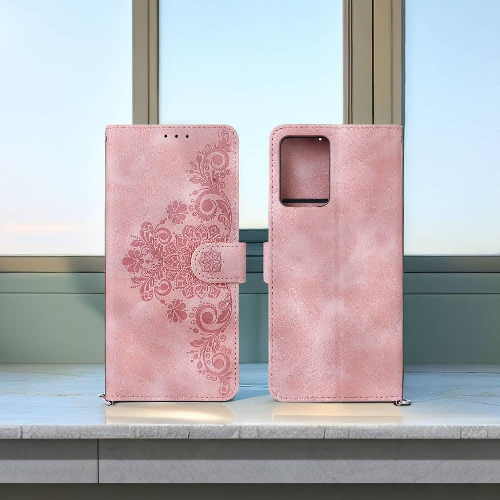 amazon basics Samsung Galaxy A26 5G Flip Cover | Card Pockets Wallet & Stand | Flip Cover for Samsung Galaxy A26 5G (Pink Flower)