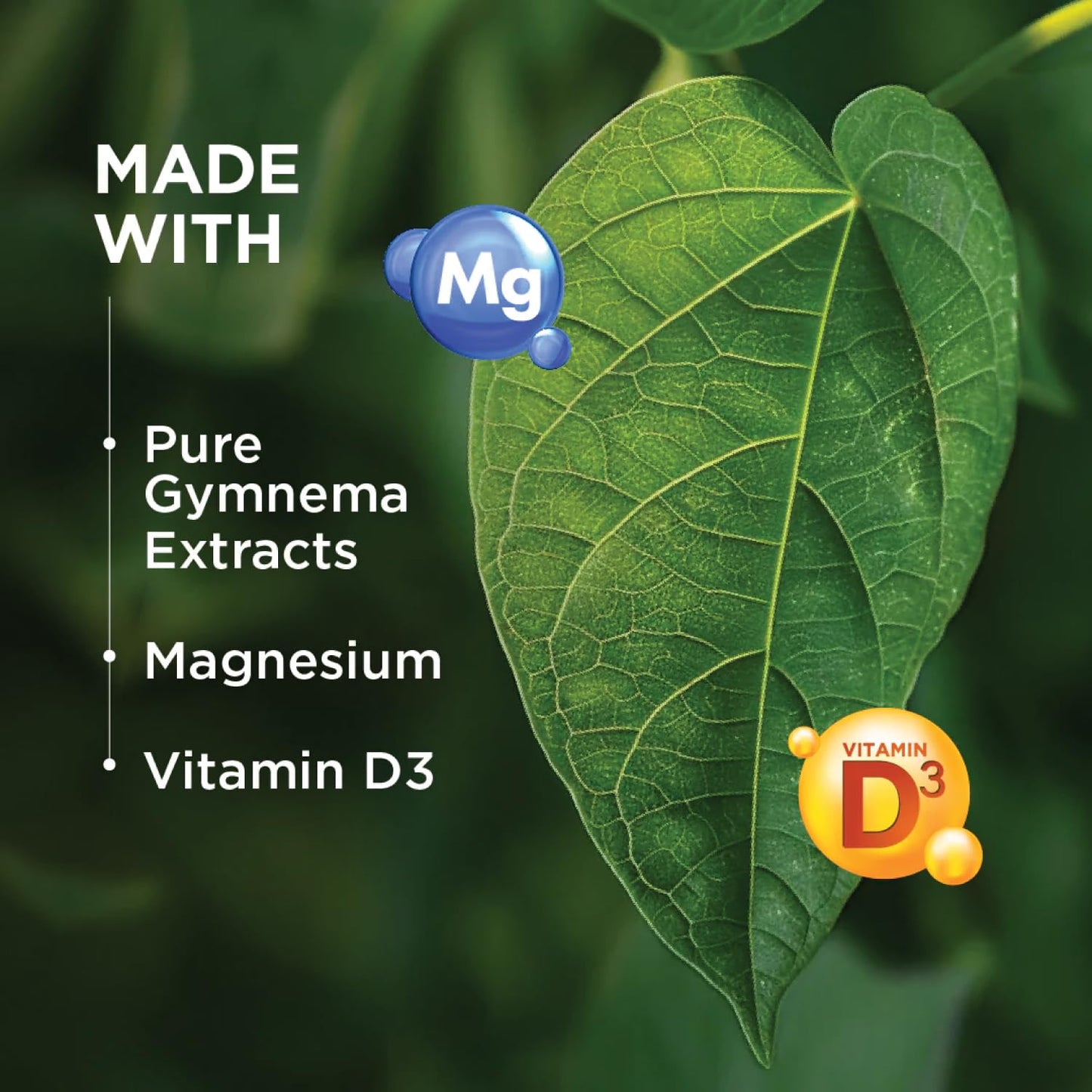 Natxtra Gymne-Mag D | Blood Sugar Support Supplement | Gymnema Sylvestre, Magnesium, & Vitamin D3 | Reduces Cravings, Promotes Healthy Glucose Metabolism | 180 Capsules