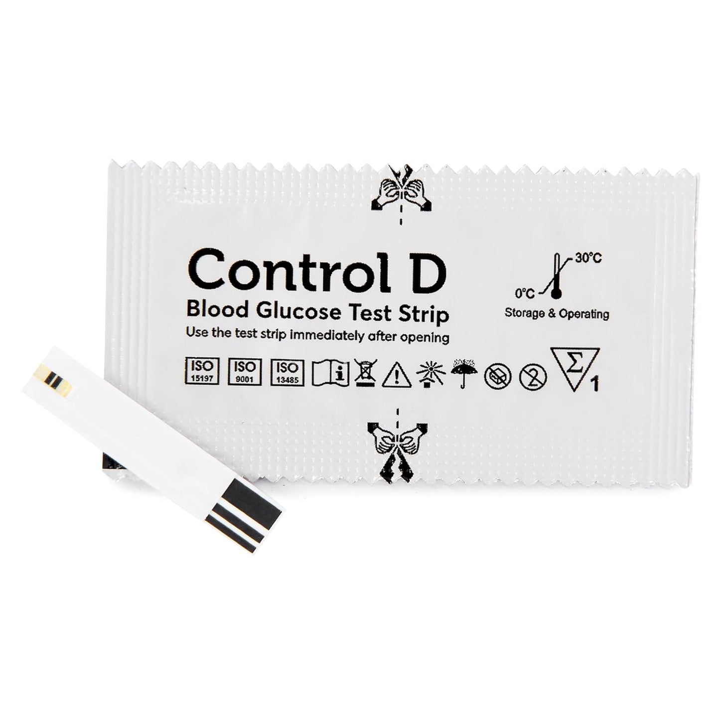 Control D CD25 Individual Single Foil Packed 25 Glucometer Strips