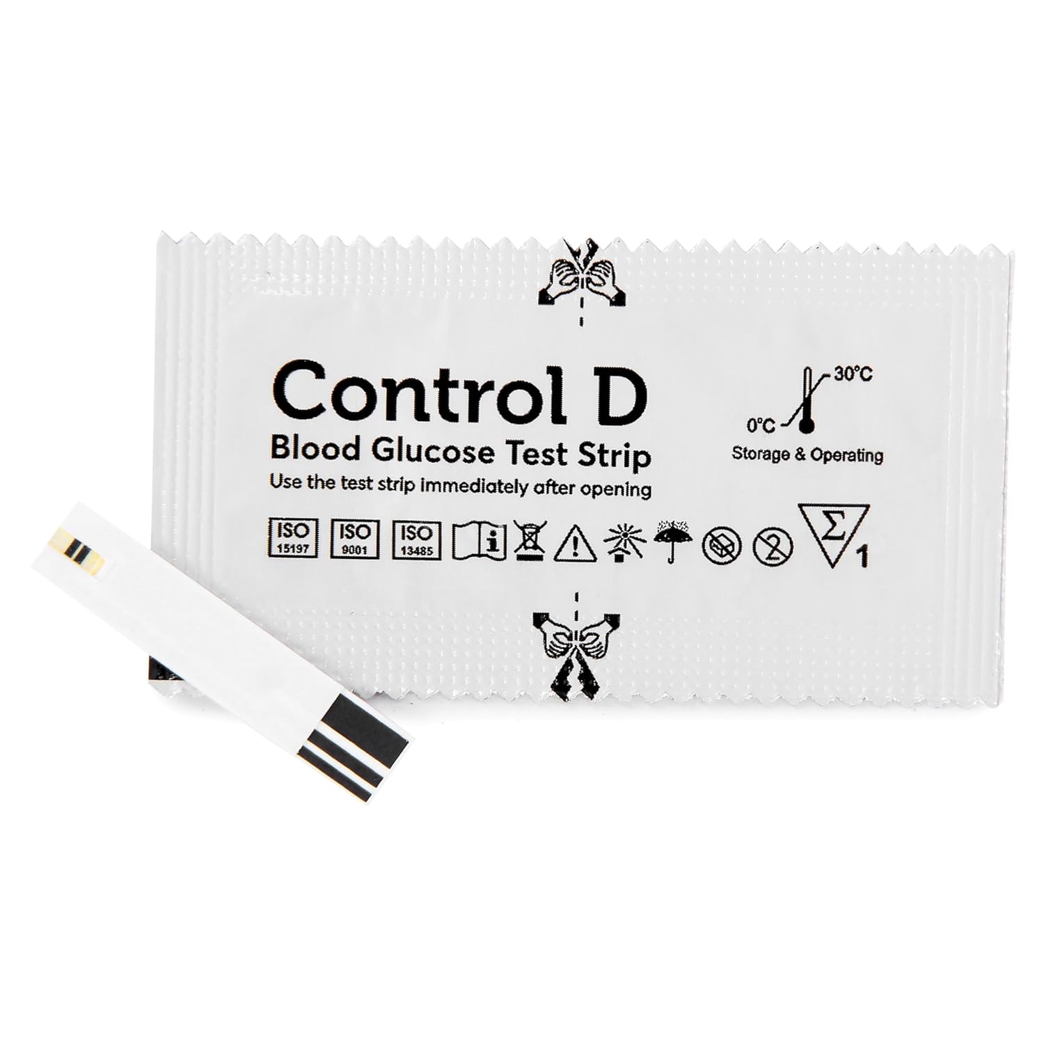 Control D CD25 Individual Single Foil Packed 25 Glucometer Strips