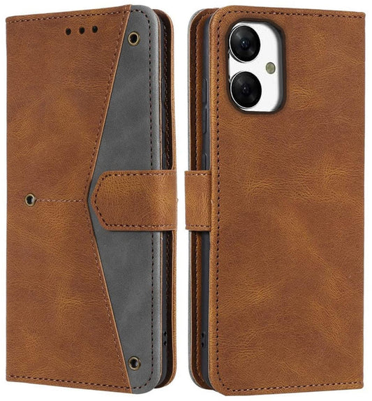GoldKart Flip Back Cover Case for Samsung Galaxy M05 / A05 / F05 | Dual-Color Leather Finish | Inbuilt Stand & Pockets | Flip Cover for Samsung Galaxy M05 / A05 / F05 (Faux Leather, Brown)