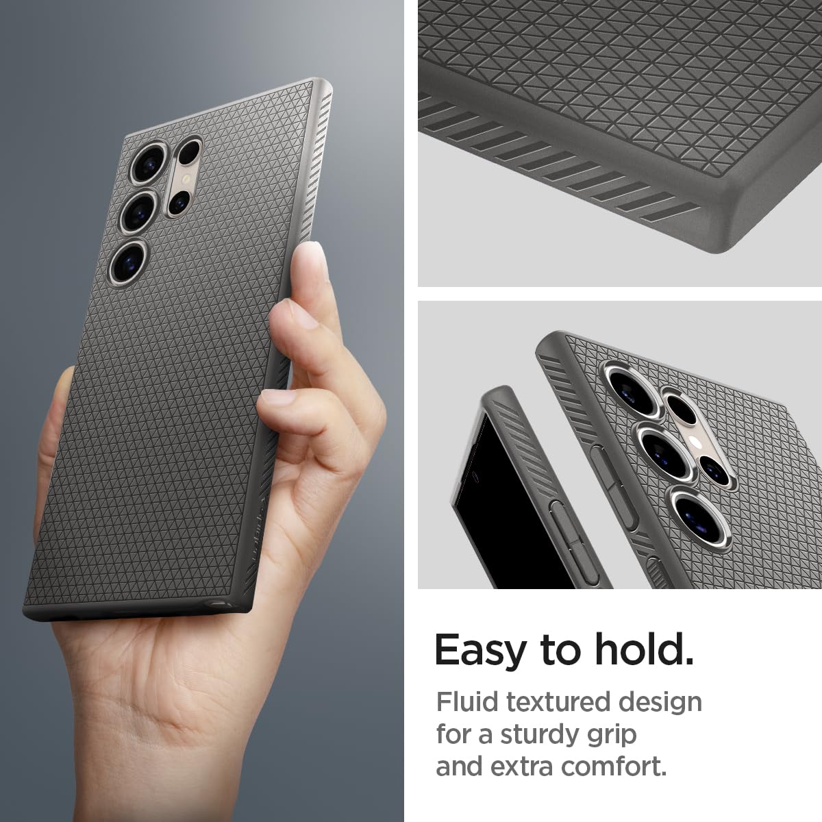 Spigen Liquid Air for Samsung Galaxy S24 Ultra Case, Galaxy S24 Ultra Back Cover (2024) - TPU｜Marble Gray