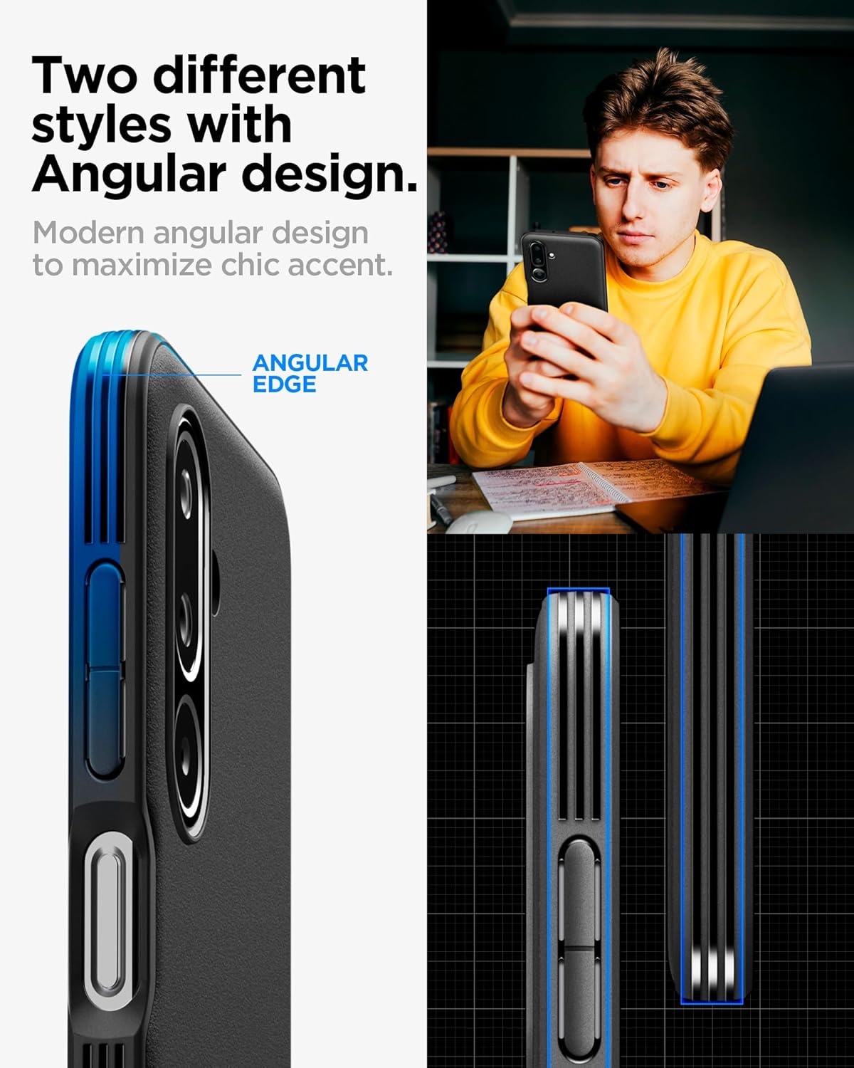 Spigen Essential Sand Blast for Samsung Galaxy M36 5G / F36 5G Case, Galaxy M36 5G / F36 5G Back Cover - Matte Black