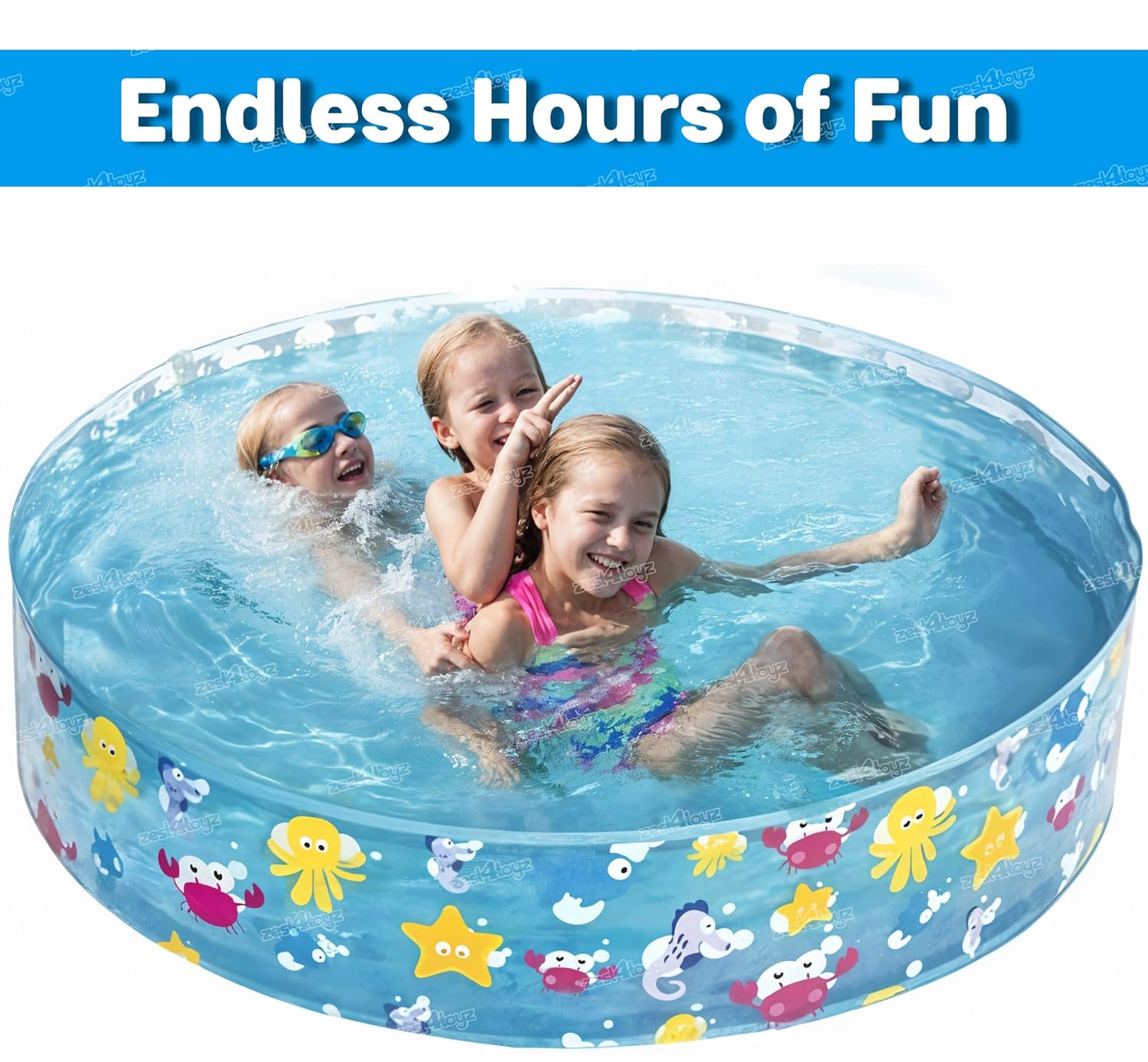 Zest 4 Toyz Swimming Pool for Kids Baby Adult Aquababes Bathtub for Indoor Outdoor Play (4 Feet)