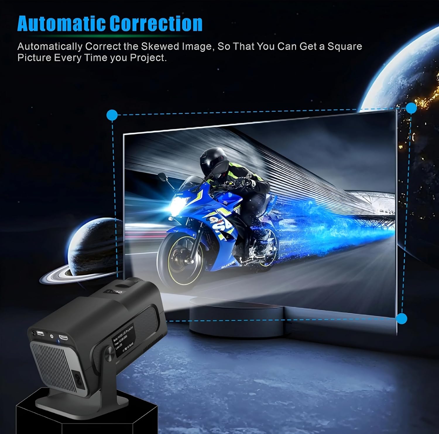 Omexcart 4K Dual-Band WIFI6 5G Wireless 5.0 Bluetooth Android 13, 360ANSI, (4000 lm / 2 Speaker/Wireless/Remote Controller) Portable Projector