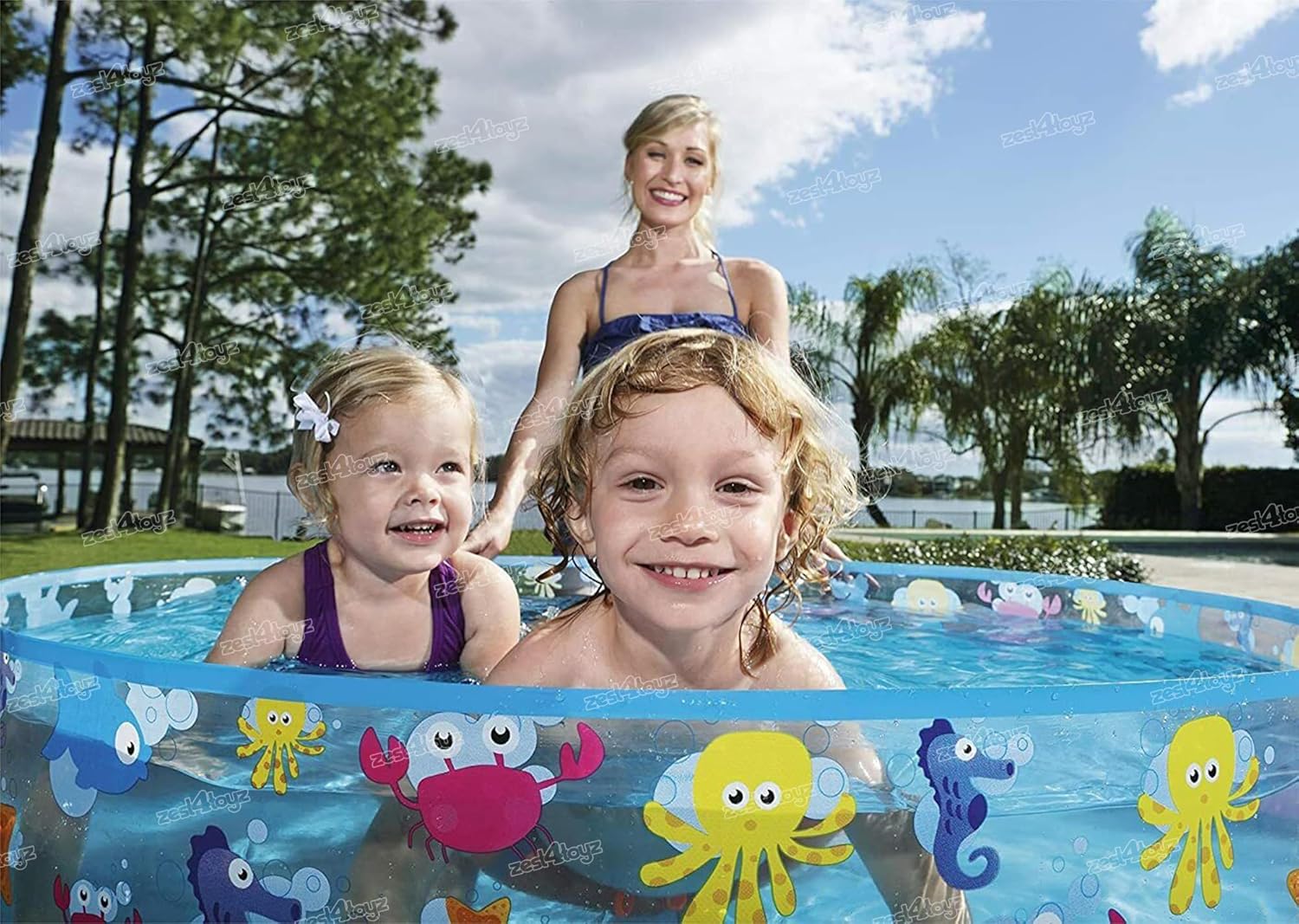 Zest 4 Toyz Swimming Pool for Kids Baby Adult Aquababes Bathtub for Indoor Outdoor Play (4 Feet)