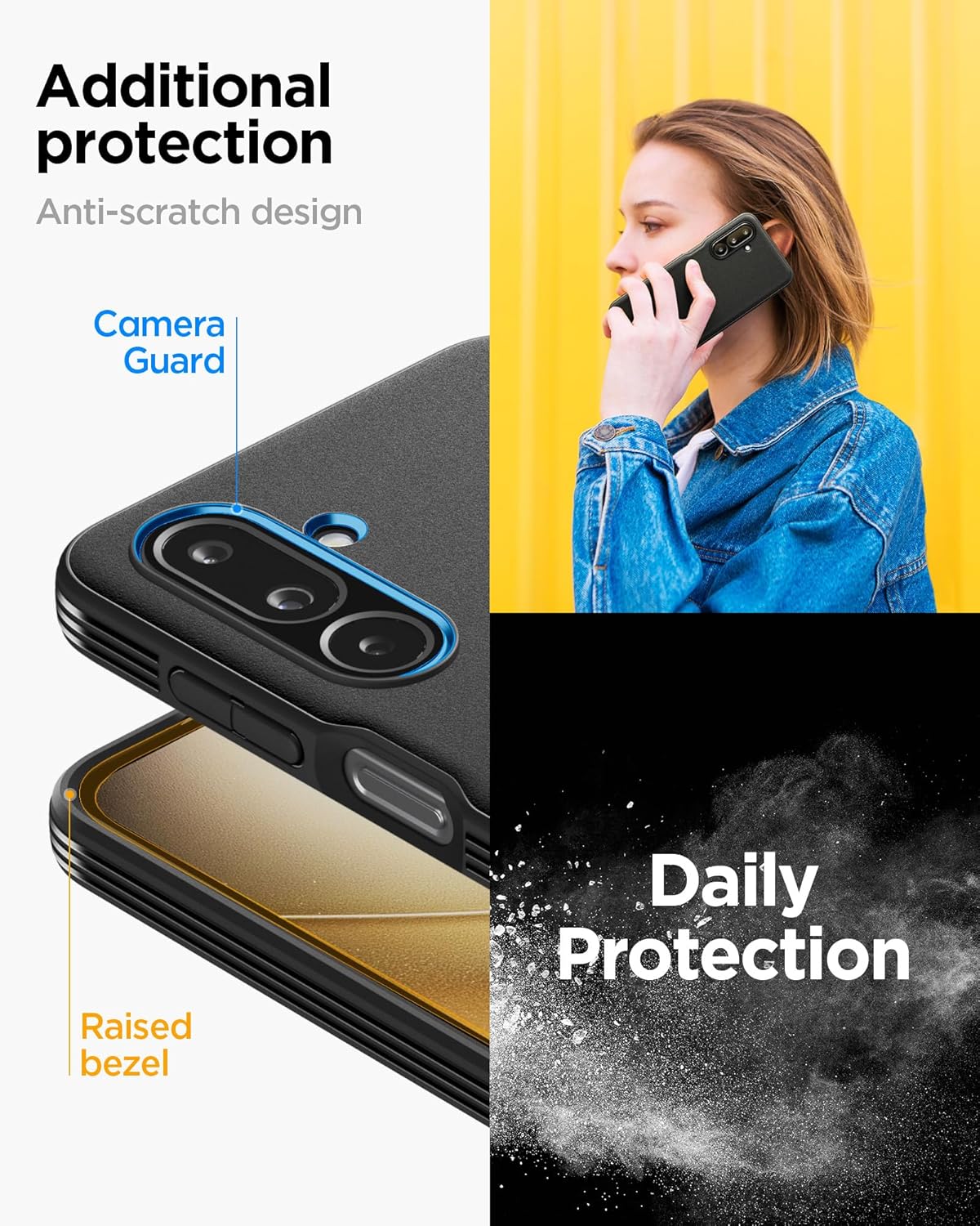 Spigen Essential Sand Blast for Samsung Galaxy M36 5G / F36 5G Case, Galaxy M36 5G / F36 5G Back Cover - Matte Black