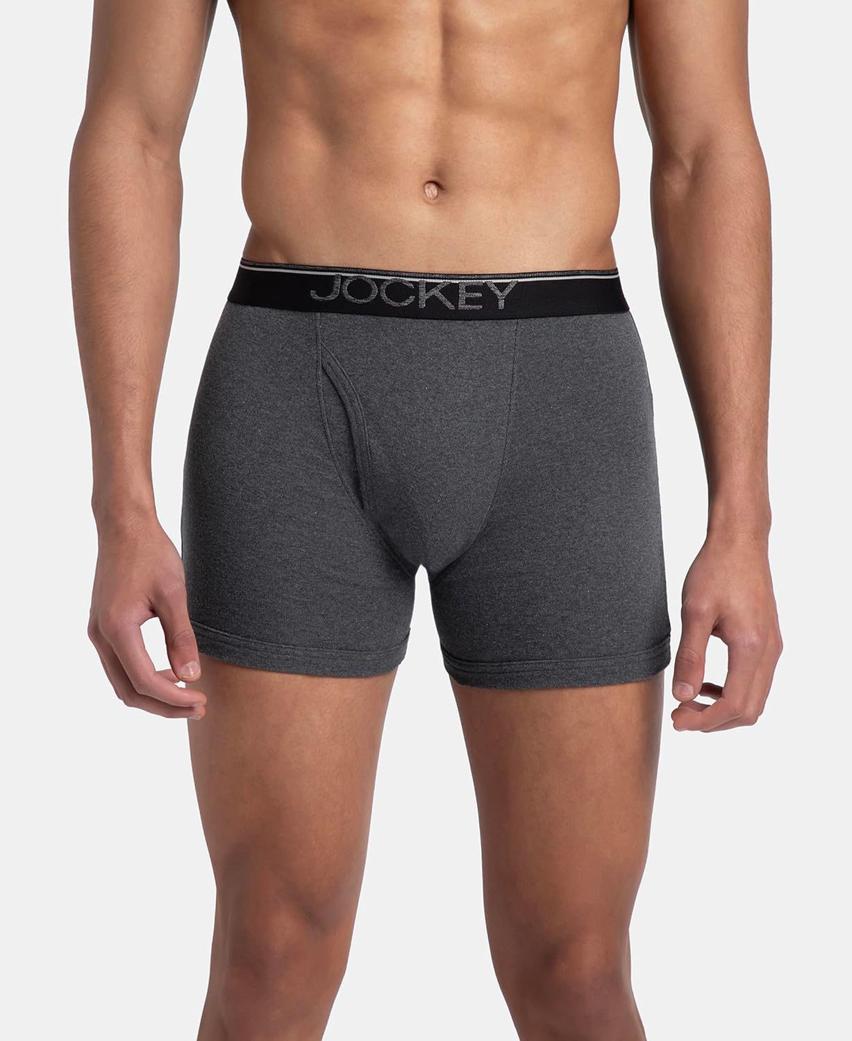 Jockey 8009 Men's Super Combed Cotton Rib Solid Boxer Brief with Ultrasoft Waistband (Pack of 3)