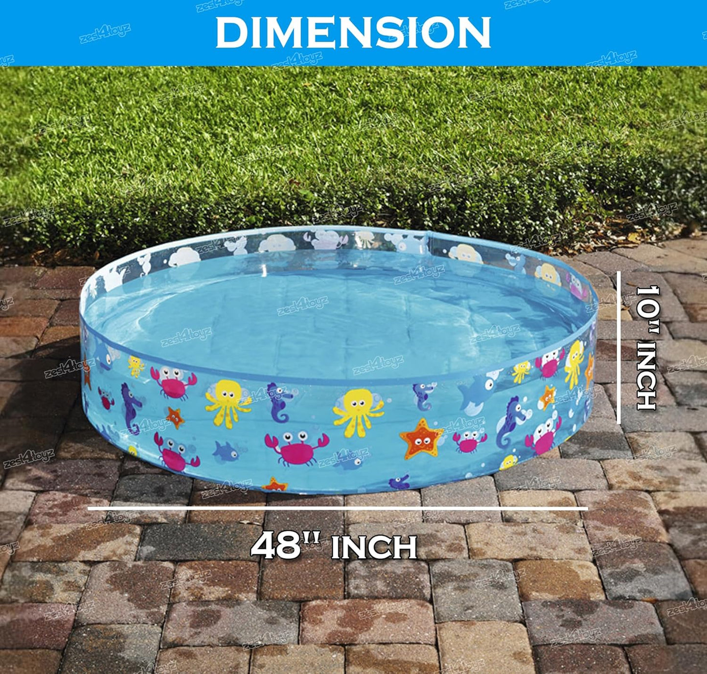Zest 4 Toyz Swimming Pool for Kids Baby Adult Aquababes Bathtub for Indoor Outdoor Play (4 Feet)